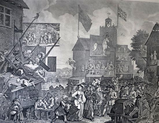 Hogarth, William - Works, folio, contemporary half morocco, front joint split away but attached at rear
